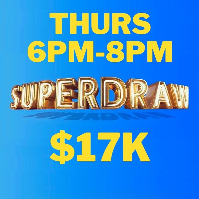 Featured image for “Join us tonight for your chance to win a life changing $17,000 in our Members Superdraw between 6 – 8pm”