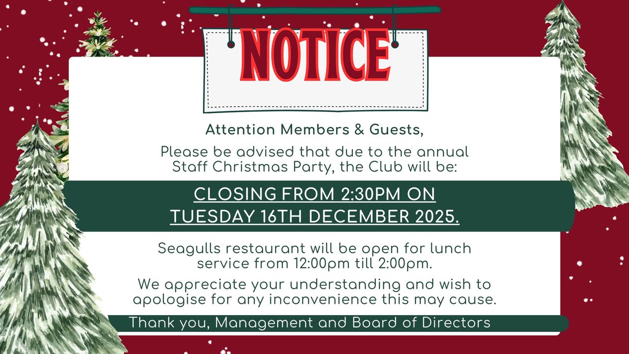 Featured image for “Club North Haven Closure Notice: 16th December 2025”