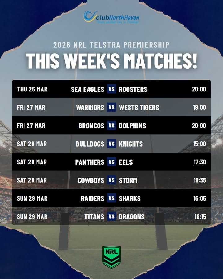 Featured image for “NRL Action Live This Week at Club North Haven”