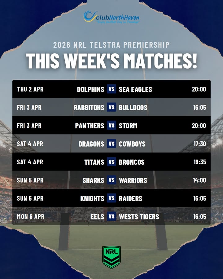 Featured image for “Watch NRL Live at Club North Haven This Week”