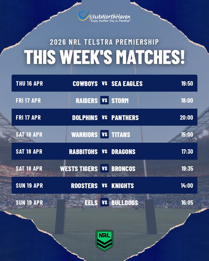 Featured image for “Catch Every NRL Game Live at Club North Haven”