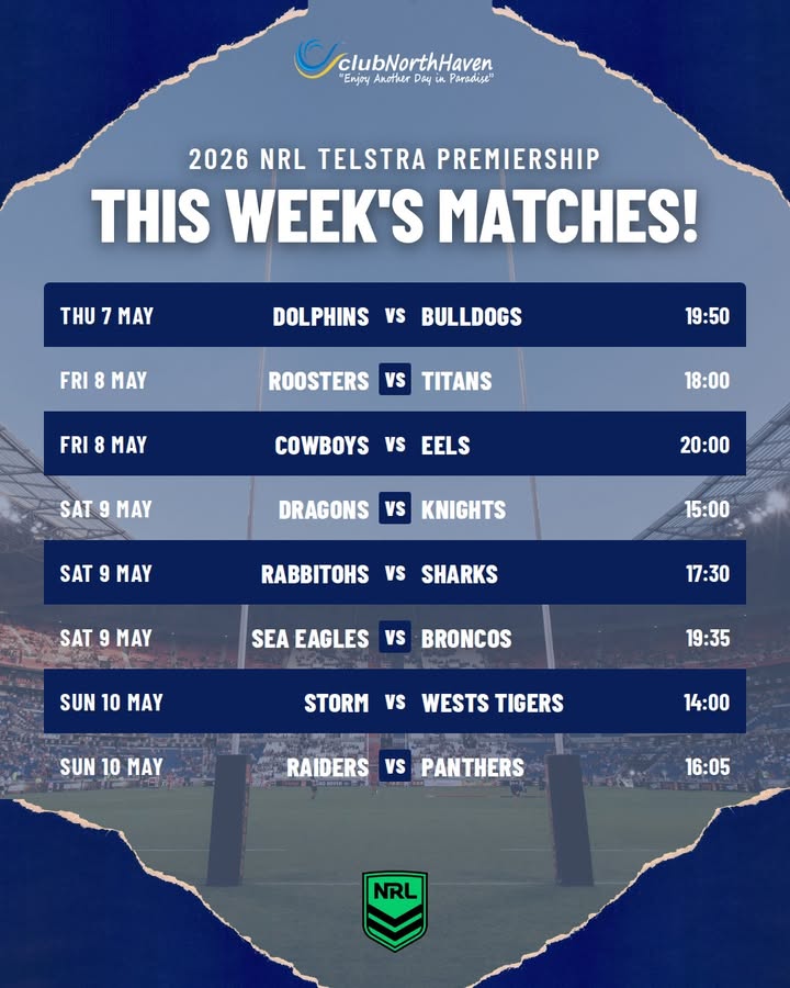 Featured image for “Watch NRL Live at Club North Haven This Week”