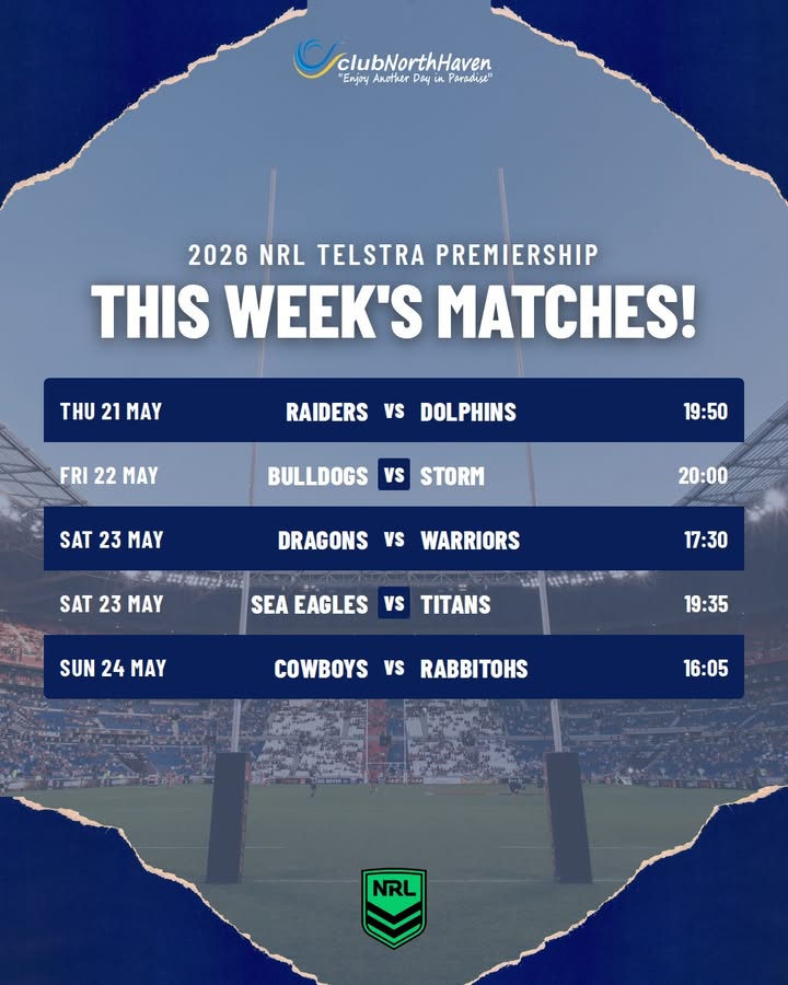 Featured image for “NRL Action This Week at Club North Haven”