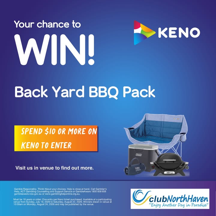 Featured image for “Win a Back Yard BBQ Pack with Keno at Club North Haven”