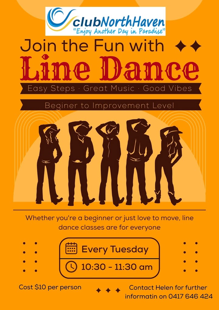 Featured image for “Line Dancing Classes Every Tuesday at Club North Haven”