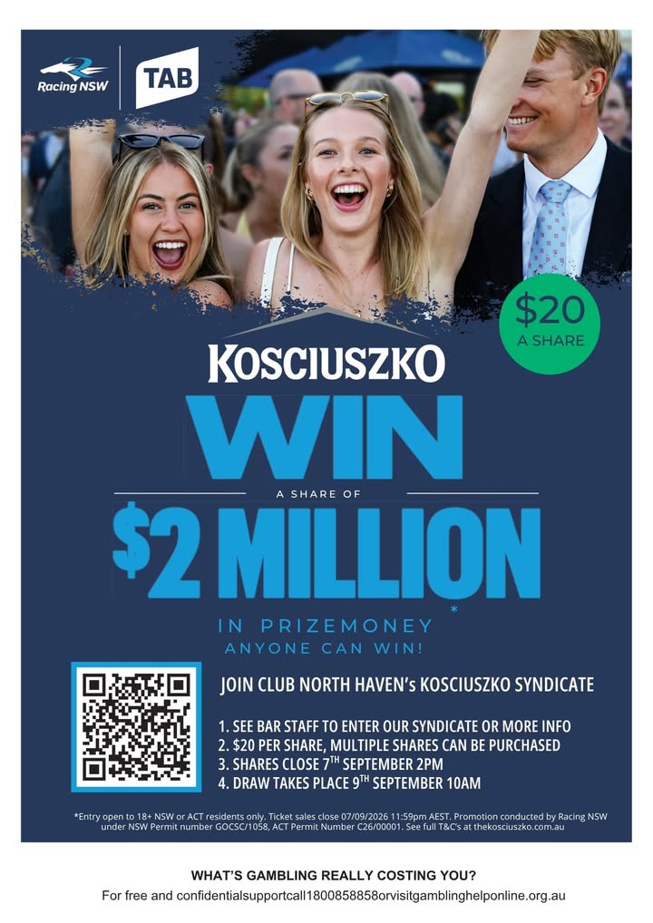 Featured image for “Win a Share of $2 Million with Club North Haven’s Kosciuszko Syndicate”