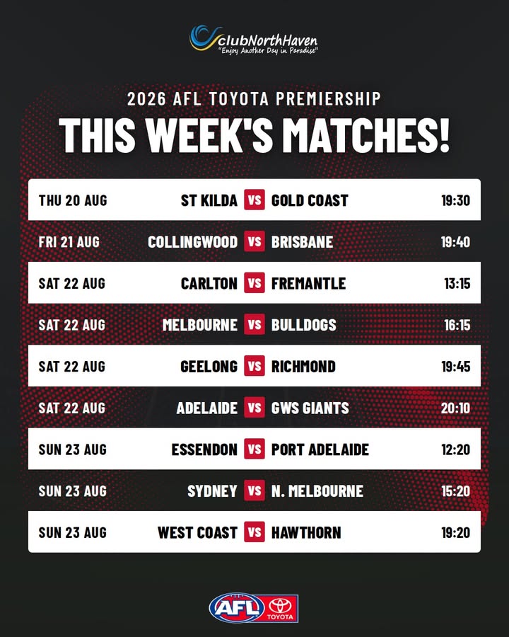 Featured image for “Watch the AFL Live at Club North Haven This Week”